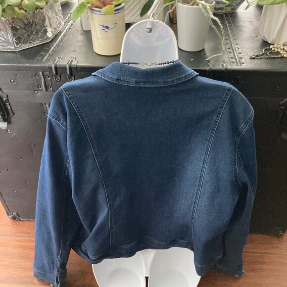 Dana Buchman Blue Denim Jean Jacket Metal Buttons X Large - Picture 5 of 7